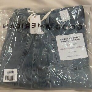 NWT Good American GOOD EXTREME BARREL JEANS Size 0 / 25
